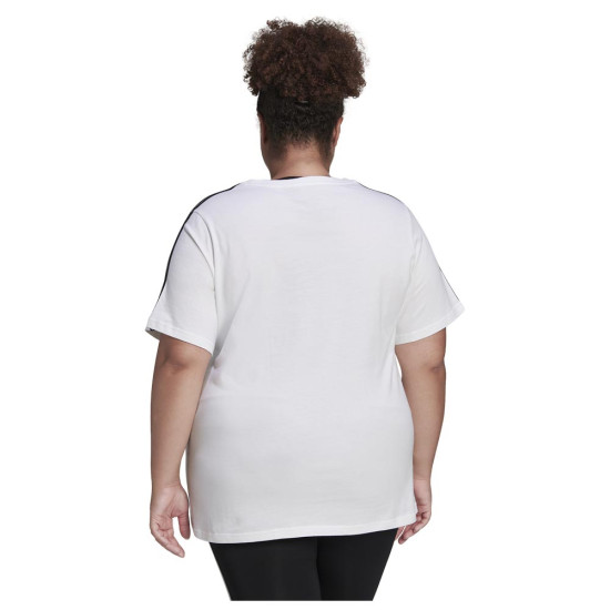 Adidas Γυναικεία κοντομάνικη μπλούζα Essentials Slim 3-Stripes  (Plus Size)